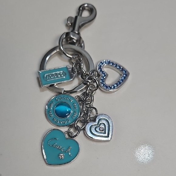 Coach Fashion Turquoise and Silver Charm Key Holder - Picture 1 of 2